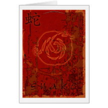 Chinese Zodiac Snake Greeting Cards