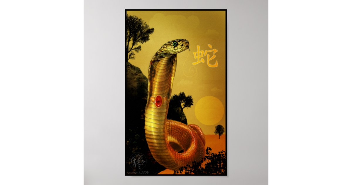 Chinese Zodiac Snake Poster | Zazzle