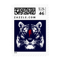 Chinese Zodiac Tiger in Kanji Postage postage