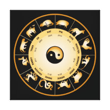 Chinese Zodiac Wheel Gallery Wrapped Canvas