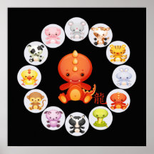 Chinese Zodiac Year of the Dragon 2012 Poster