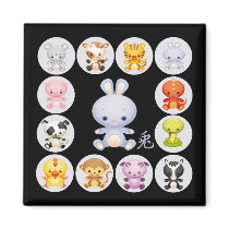 Chinese Zodiac Year of the Rabbit Magnet