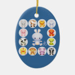 Chinese Zodiac Year of the Rabbit Christmas Ornaments