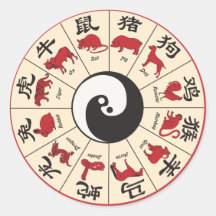 ChineseZodiac Round Stickers