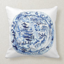 CHINOISERIE PLATE PILLOW BLUE/WHITE pillows
