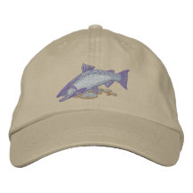 Chinook Salmon Embroidered Baseball Caps