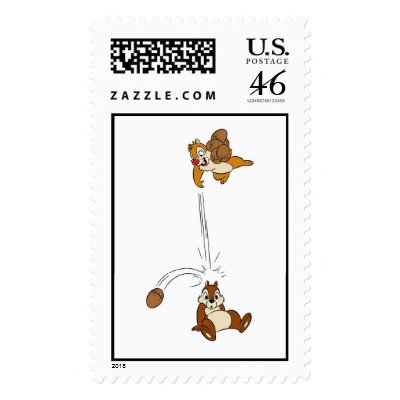 Chip and Dale Nut Fight Disney postage