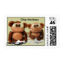 Chip Monkeys Funny Postage Stamps by zooogle Chip Monkeys Funny Postage Stamps