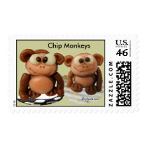 Chip Monkeys Funny Postage Stamps by zooogle Chip Monkeys Funny Postage Stamps