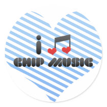 Chip Music fan Round Stickers