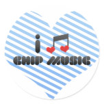 Chip Music fan Round Stickers