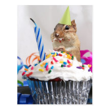 chipmunk birthday celebration postcards