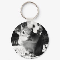 Chipmunk black&white - Keychain by ForTheAnimals Chipmunk black&white - Keychain