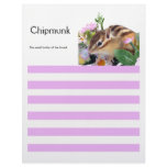 Chipmunk &amp; flower customized letterhead