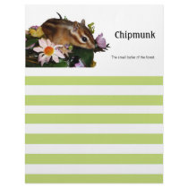 Chipmunk & flower customized letterhead