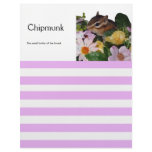 Chipmunk &amp; flower customized letterhead
