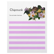 Chipmunk & flower custom letterhead