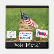 Chipmunk for President Square Magnet