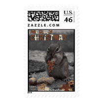 Chipmunk "Merry Christmas"- Postage Stamps