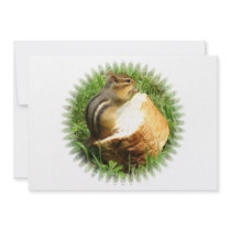 Chipmunk saying grace personalized invitation