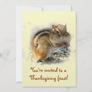 Chipmunk Thanksgiving Invitation invitation