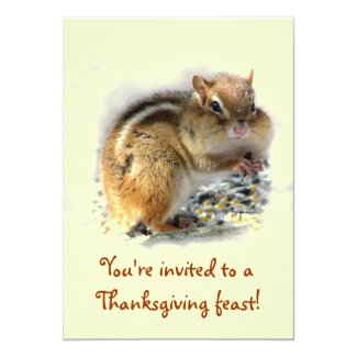 Chipmunk Thanksgiving Invitation