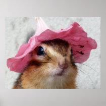 Chipmunk wears flower hat posters