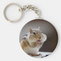 Chipmunk with Cheeks Full Photo Keychain