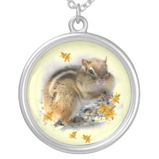 Chipmunk with Lilies Pendants