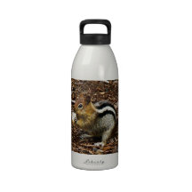 CHIPMUNK WITH NUT REUSABLE WATER BOTTLE