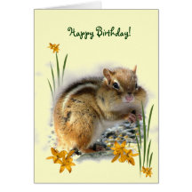 Chipmunk's Birthday Greeting Card