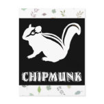 chipmunk's silhouette (black) postcard