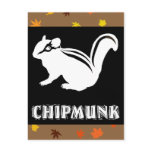 chipmunk's silhouette (black) postcards
