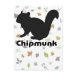 chipmunk's silhouette (Black) type2 Postcards
