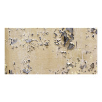 Chipped Painted Metal Textured Customized Photo Card