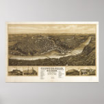 Chippewa Falls WI 1907 Antique Panoramic Map posters