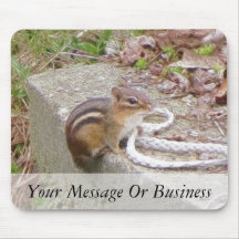 Chippie The Chipmunk Investigates A Rope Mouse Pad