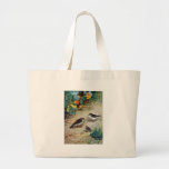 Chipping Sparrow Family and Nasturtiums Tote Bag
