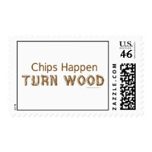 Chips Happen Turn Wood Funny Woodturning Postage
