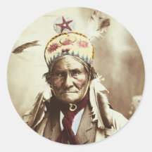 Chiricahua Apache Indian Leader Geronimo Portrait Stickers