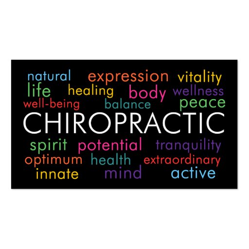Chiro Words Chiropractic Business Cards (back side)
