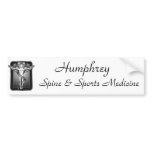 chiropractic b&amp;w, Humphrey , Spine &amp; Sports Med... Bumper Stickers
