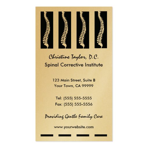 Chiropractic Business Cards (front side)