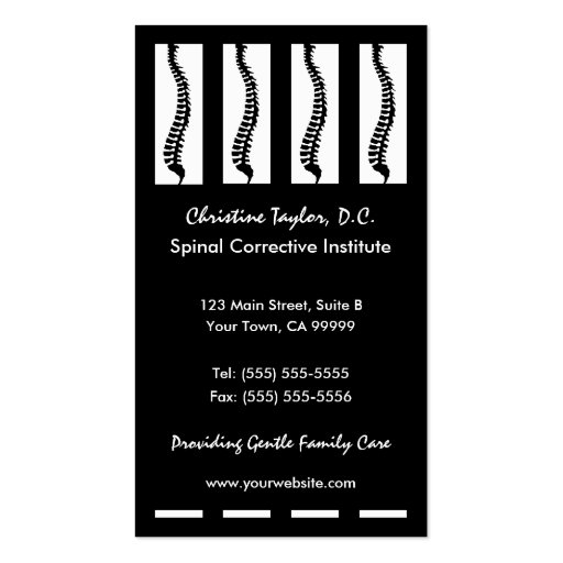 Chiropractic Business Cards (Black) (front side)