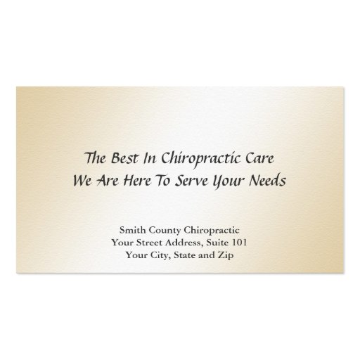 Chiropractic Chiropractor Business Card (back side)