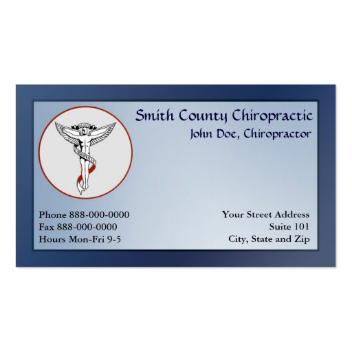 Chiropractic Chiropractor Business Card
