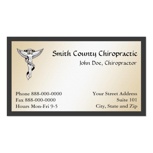 Chiropractic Chiropractor Business Card (front side)