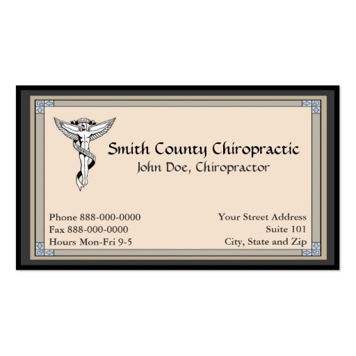 Chiropractic Chiropractor Business Card (front side)