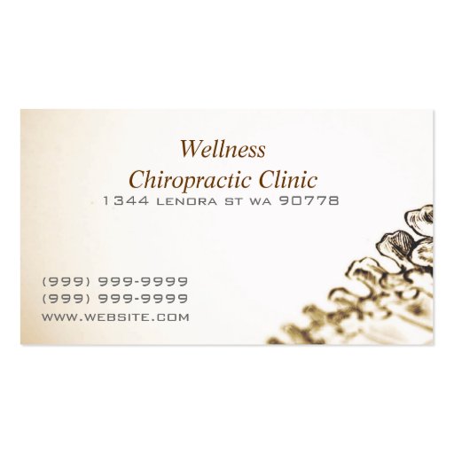 Chiropractic Clinic Business Card / Health (back side)