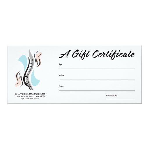 Chiropractic Gift Certificates Card Zazzle